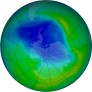 Antarctic ozone map for 2022-11-27
